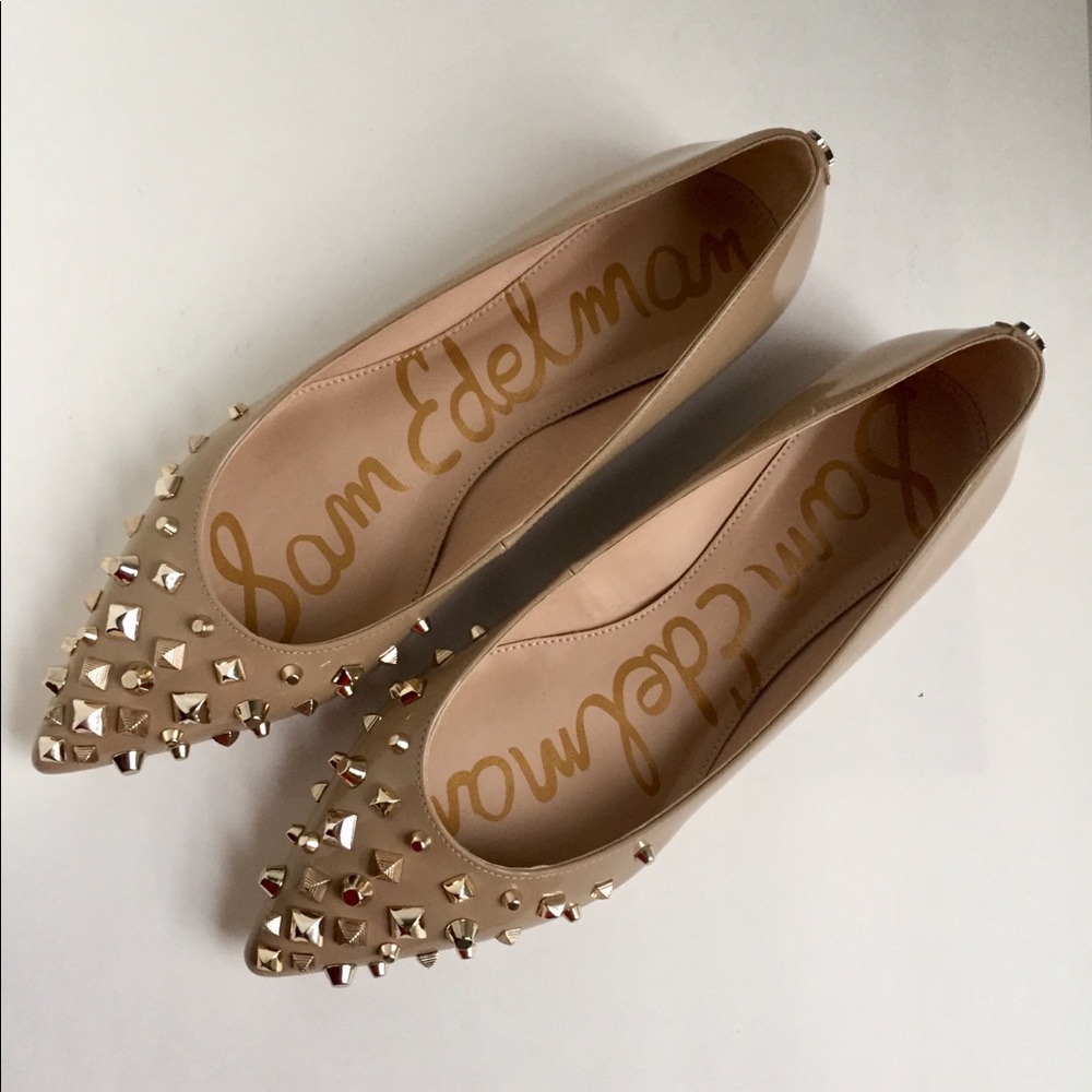 NWT Sam Edelman Savana Embellished Nude Flat